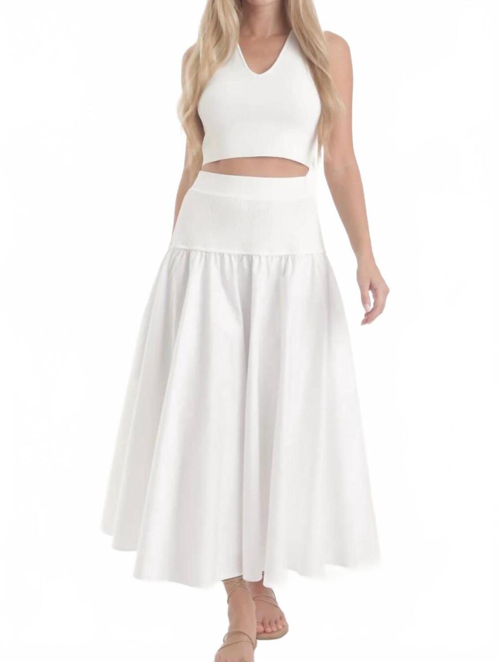 NEW KARINA GRIMALDI saira knit maxi skirt in white